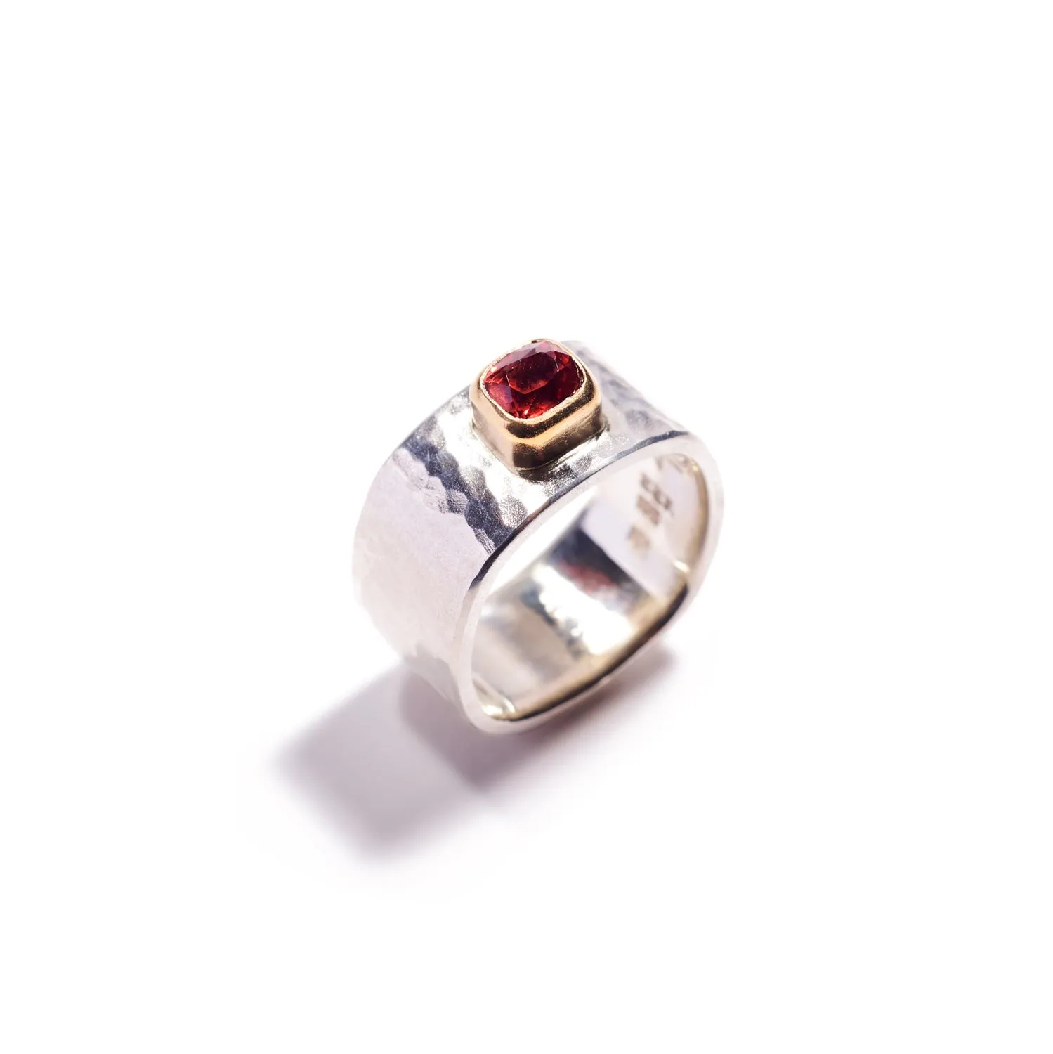 Faceted Red Spinel Ring