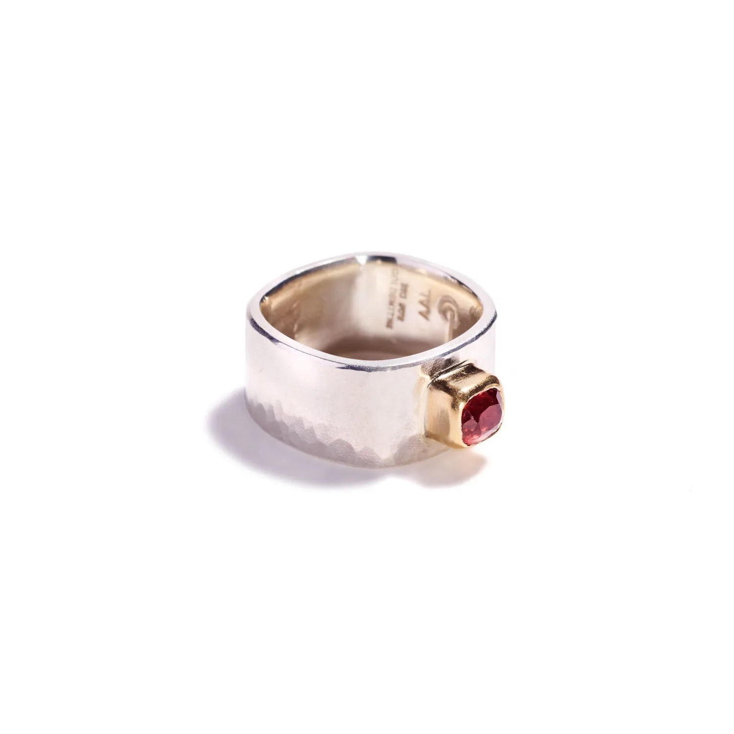Faceted Red Spinel Ring