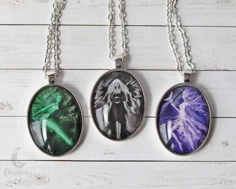 Faerie of The Green Pagan Fantasy Silver Necklace