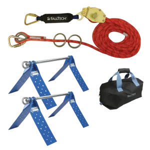FallTech 7432602K Temporary Rope HLL System; 2-person with Kernmantle Rope and Dual Truss Roof Anchors (each)