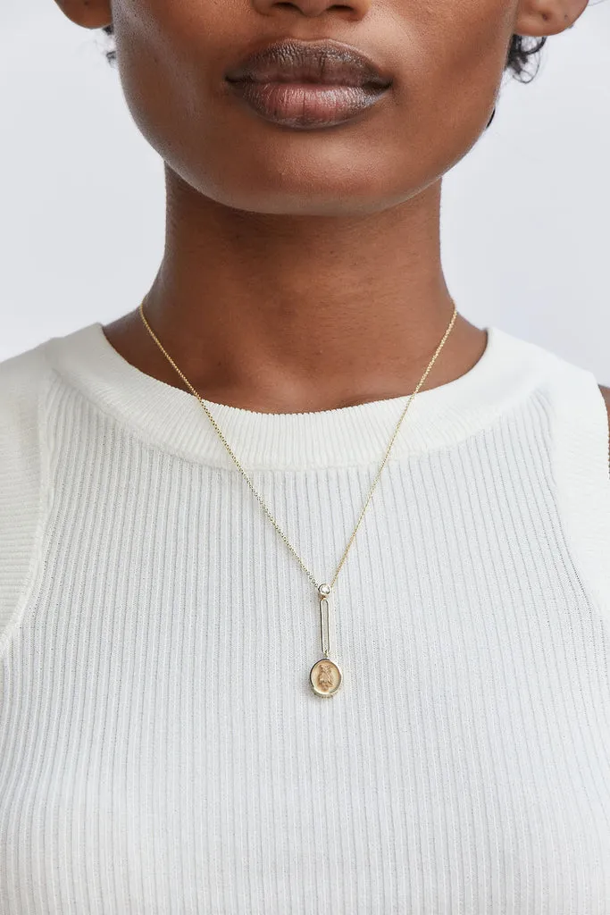 Fantasy Lion Signet Pendant Necklace