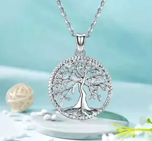 Fashion Silvery Tree of Life Necklace Jewelry Gift Men Women Silvery Brand New