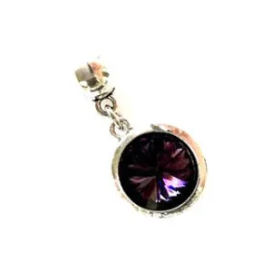 February Birthstone Amethyst Colored Crystal Drop Charm