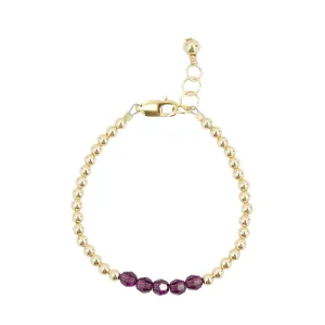 February Birthstone Bracelet (3MM   4MM beads)