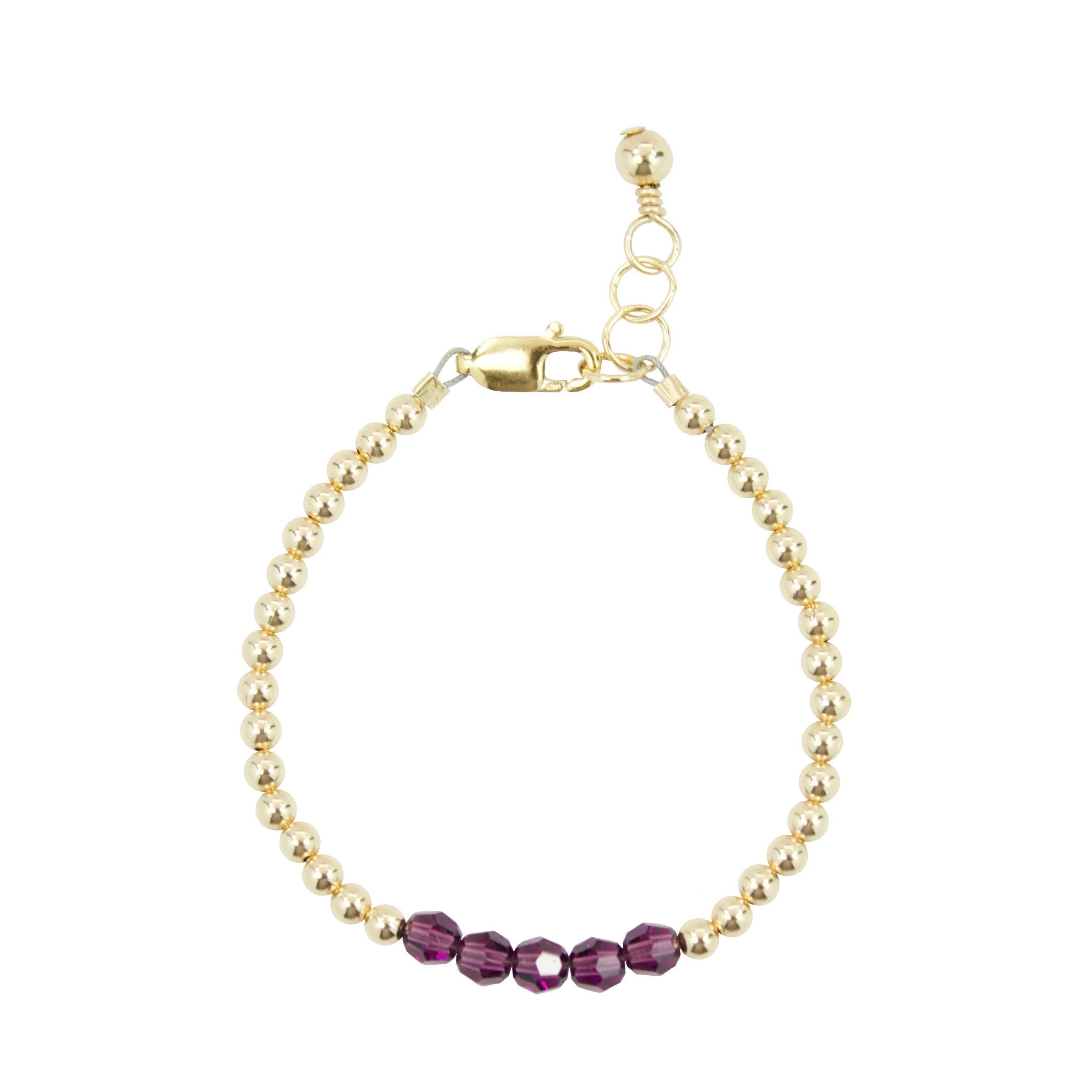 February Birthstone Bracelet (3MM   4MM beads)