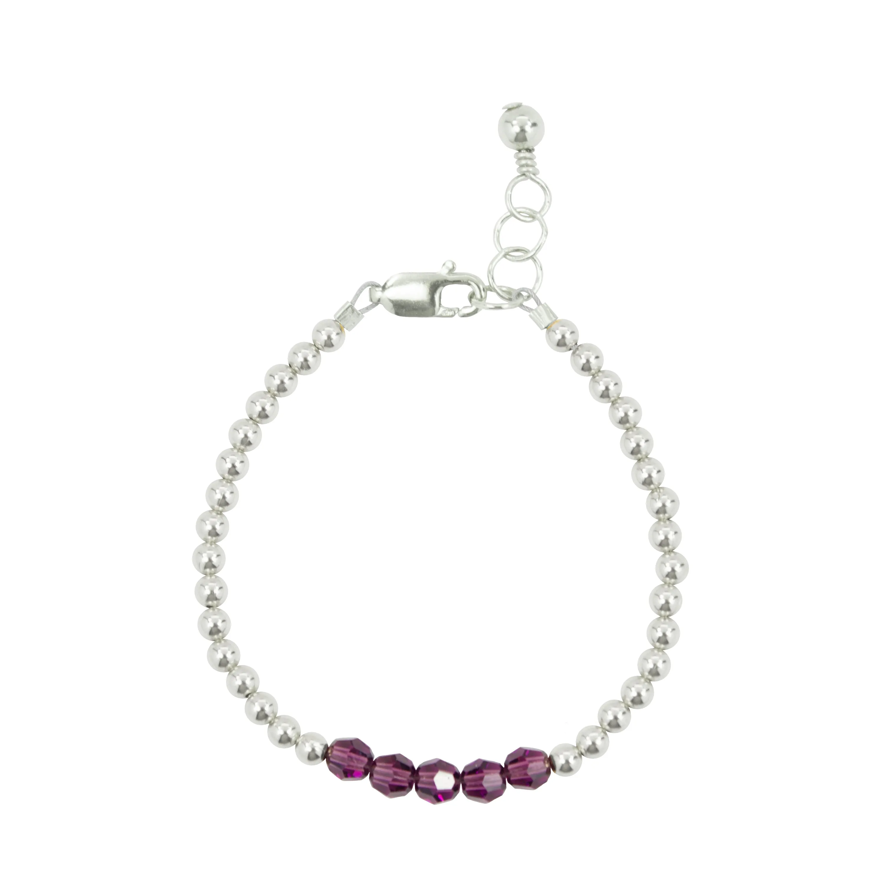 February Birthstone Bracelet (3MM   4MM beads)