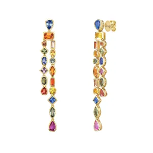 Felice Multi-Colored Sapphire Chandelier Earrings