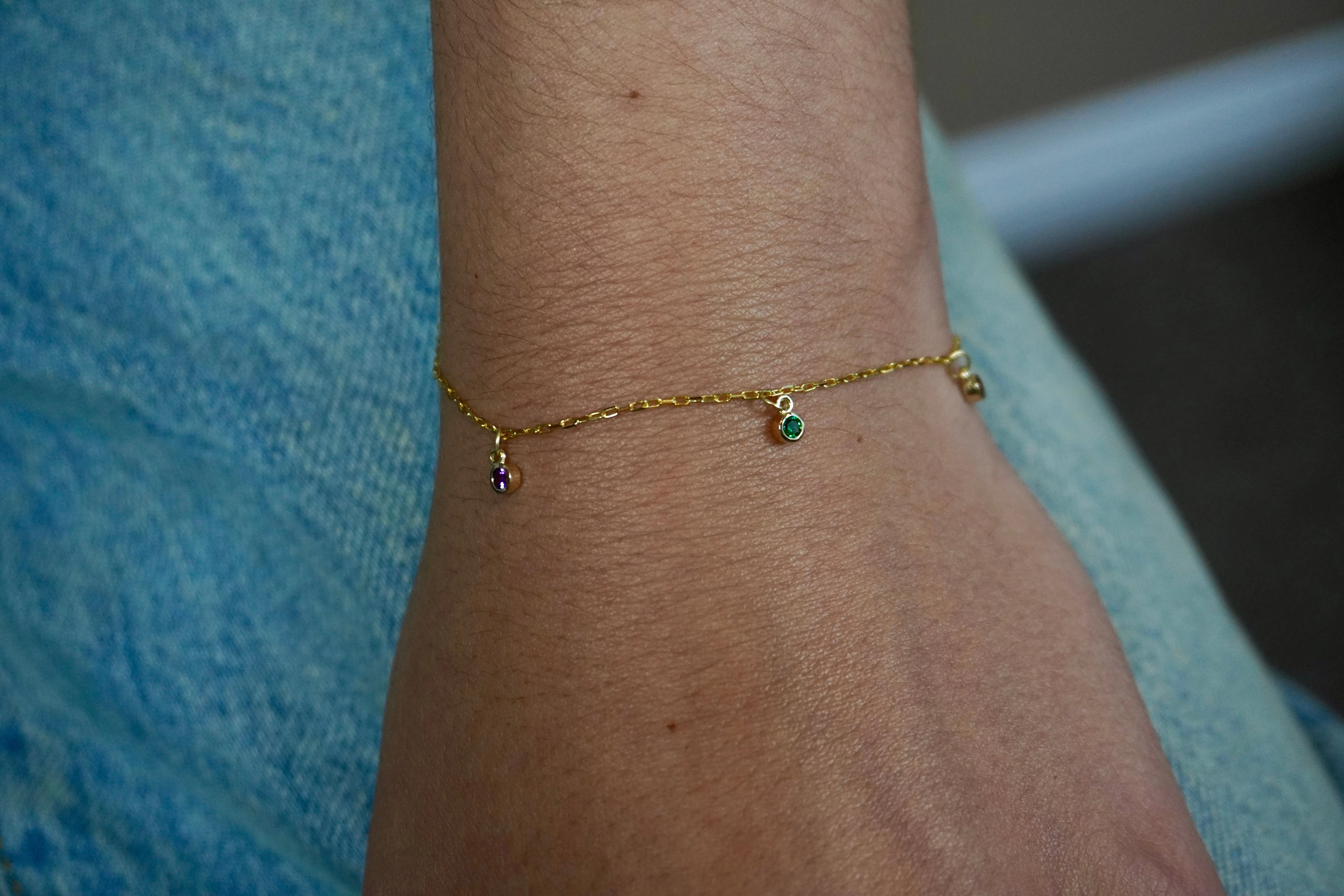 Five Birthstone Charm Necklace | Sterling Silver