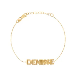 Fluted Finish Name Bracelet
