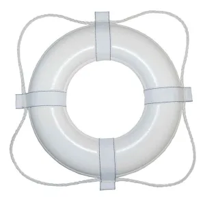 Foam Ring Buoy - 20" - White w/White Rope
