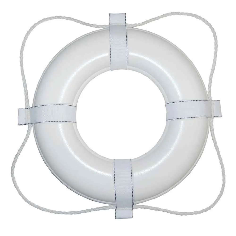 Foam Ring Buoy - 20" - White w/White Rope