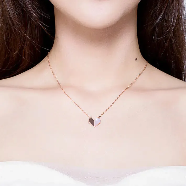 Folded Heart Necklace