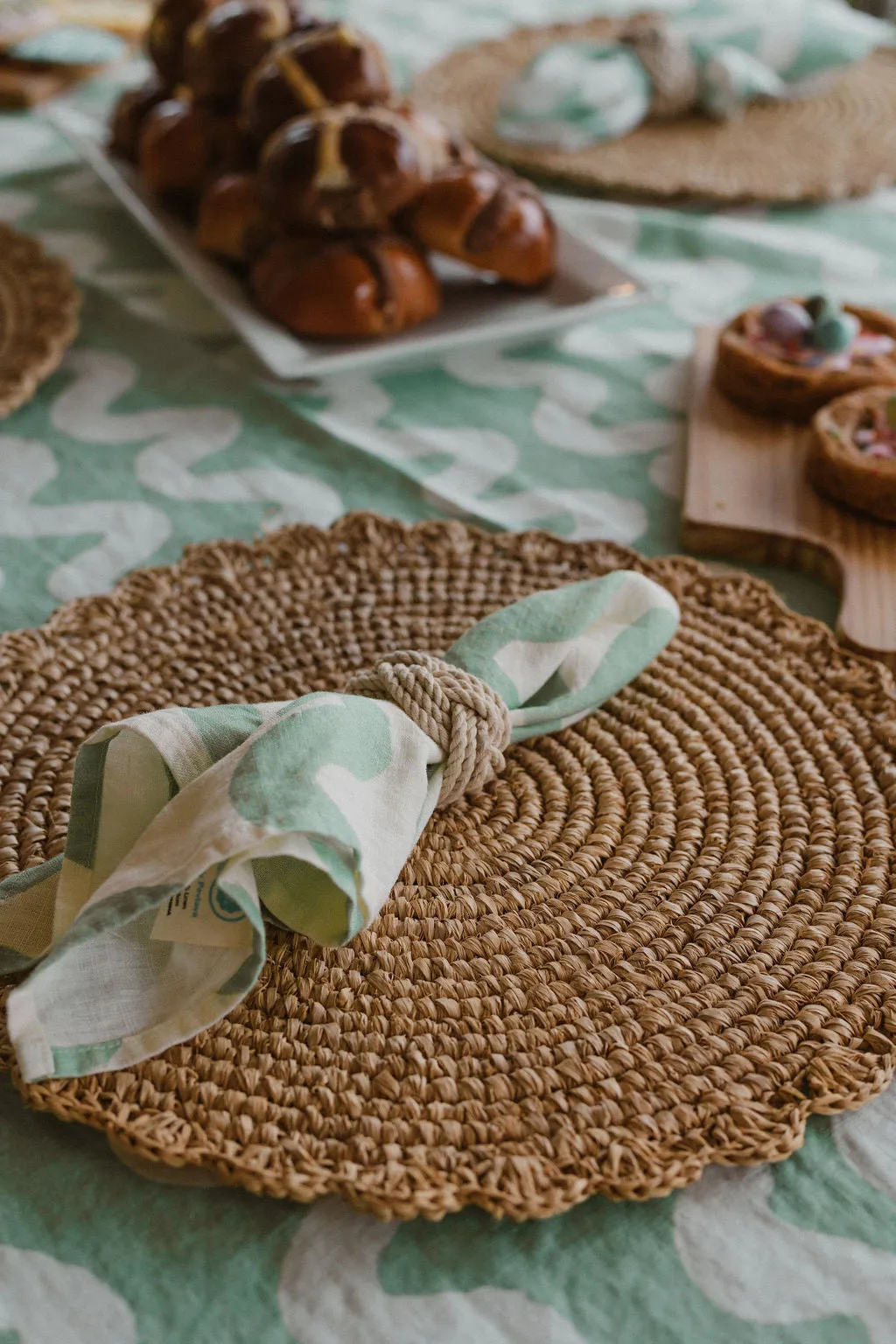 French Green Wave Napkins (Set of 2)