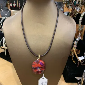 Fused Glass Pendant Necklace