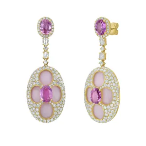 Galatea Pink Sapphire and Opal Statement Earrings