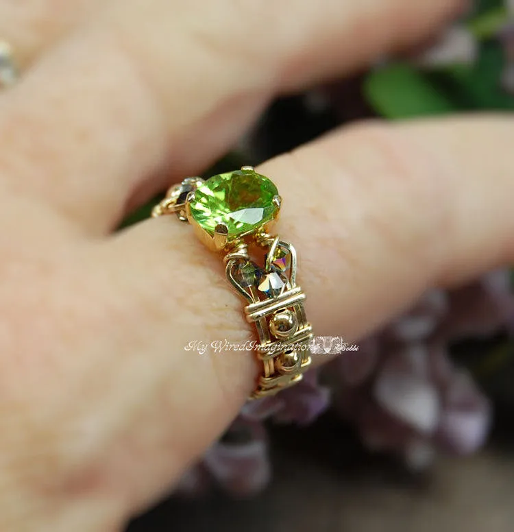 Genuine Peridot, Handmade Ring, August Birthstone, Made to Order