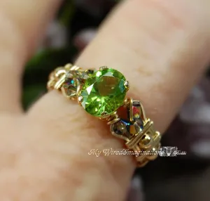 Genuine Peridot, Handmade Ring, August Birthstone, Made to Order