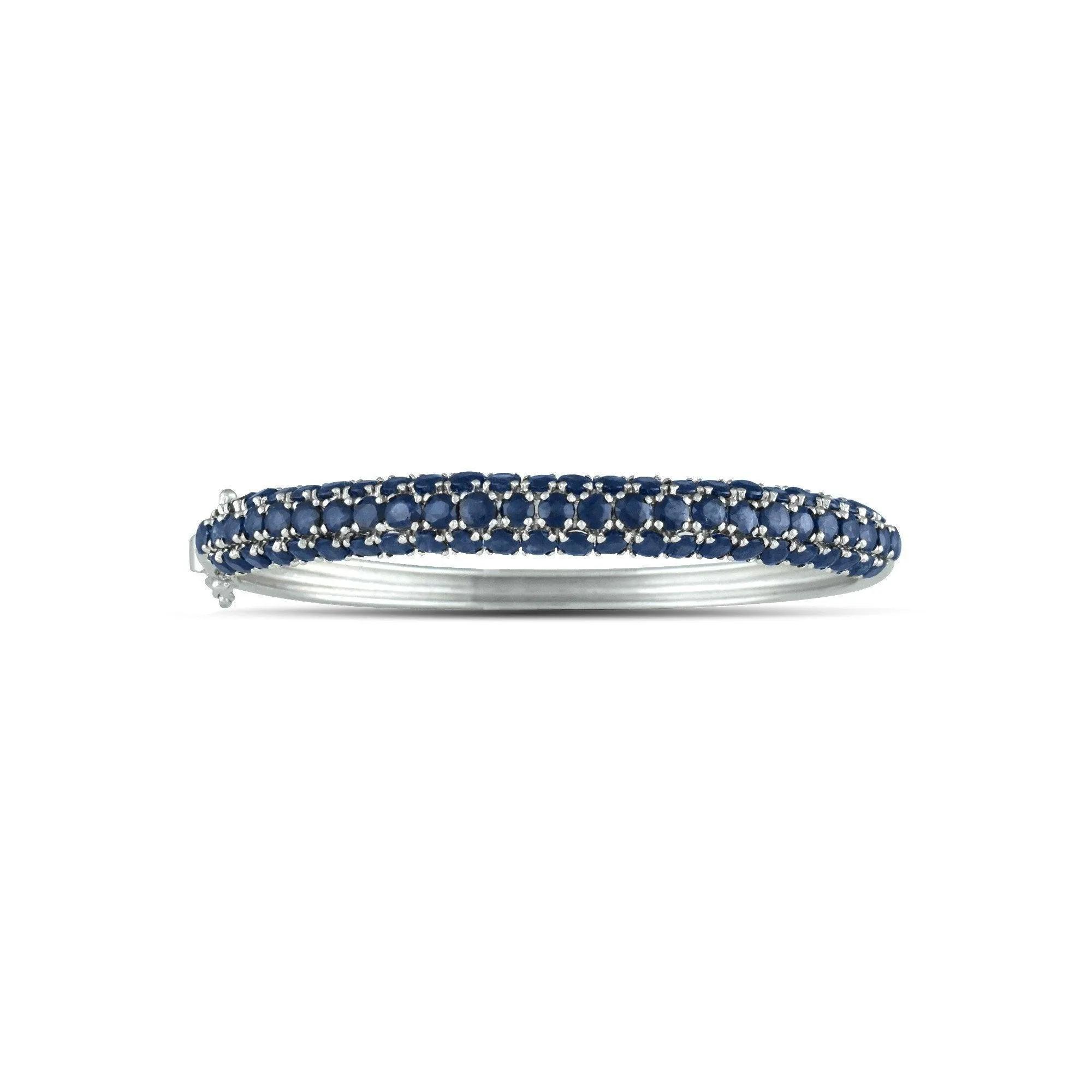 Genuine Sapphire and Sterling Silver Fashion Bangle