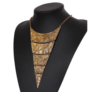 Geometric Triangle Choker Statement Necklace