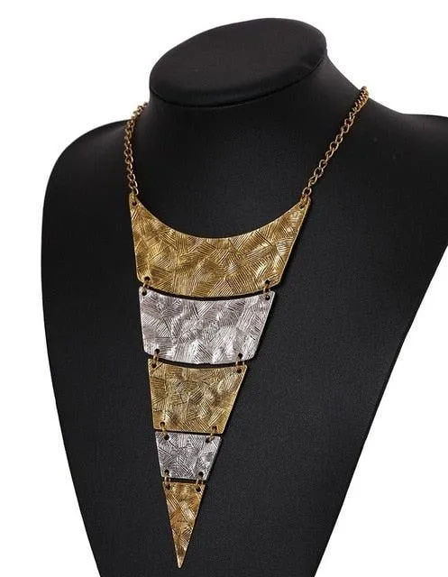 Geometric Triangle Choker Statement Necklace