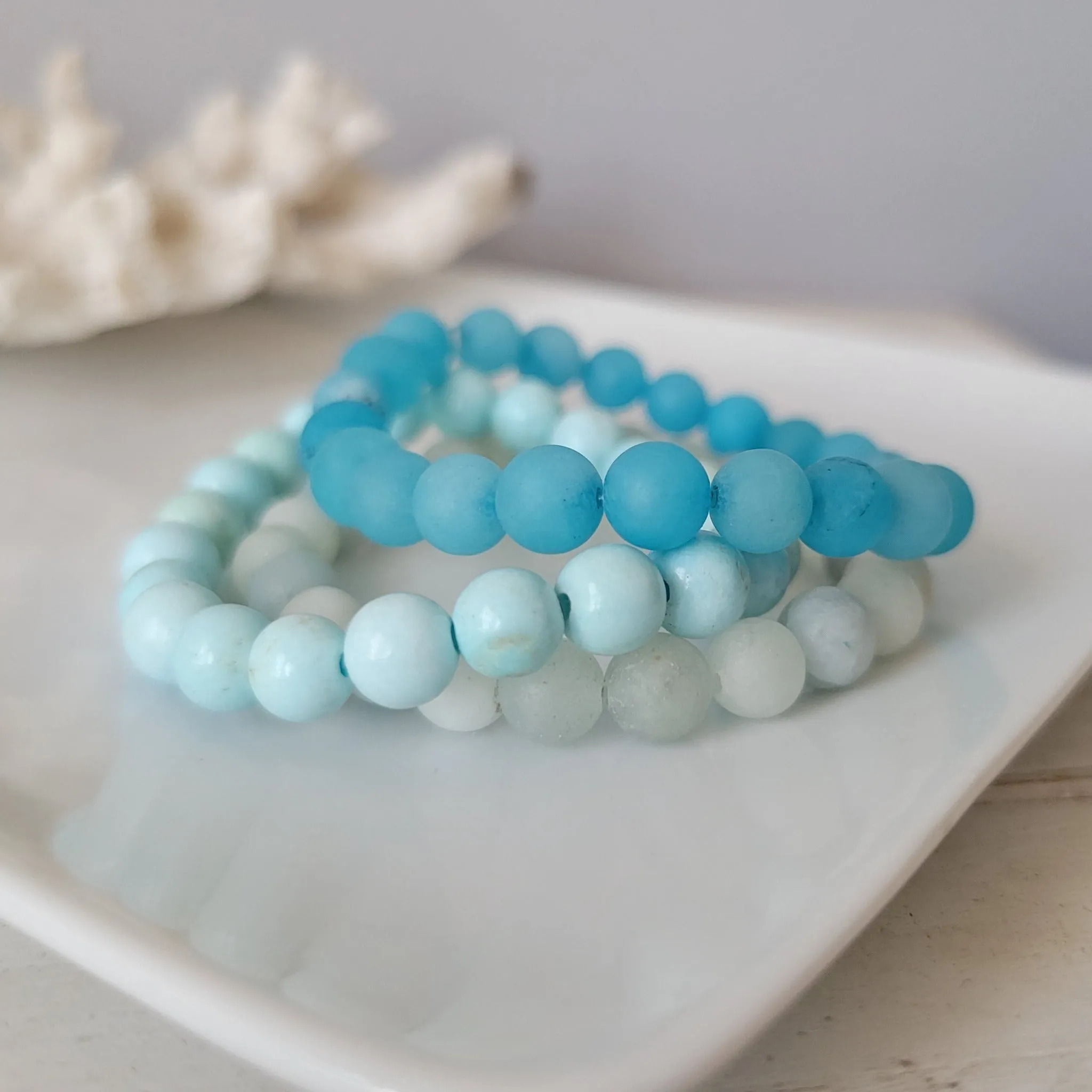 Girl's Natural Stone Bead Bracelets - 1 Add On Bracelet - Multiple Color Choices