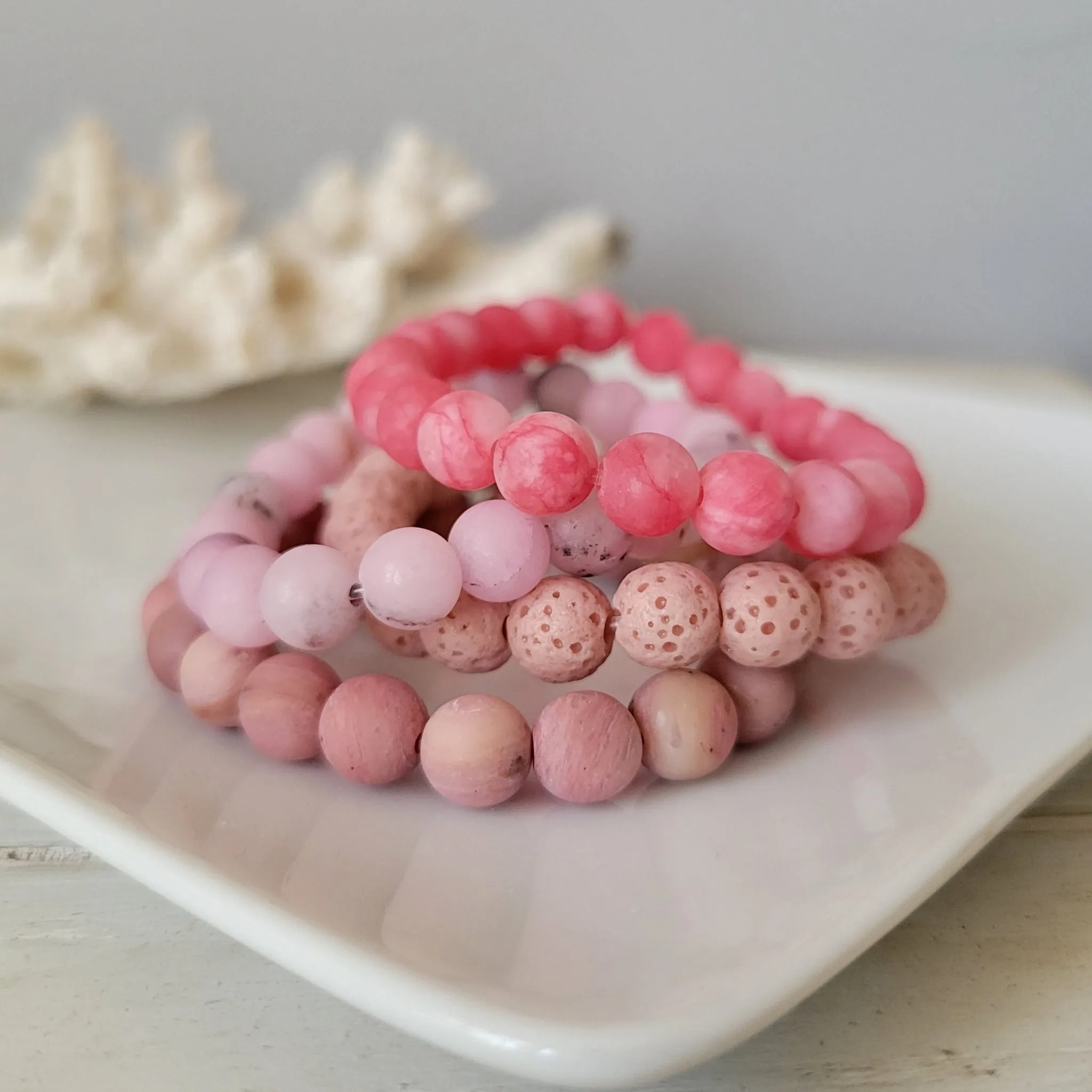Girl's Natural Stone Bead Bracelets - 1 Add On Bracelet - Multiple Color Choices