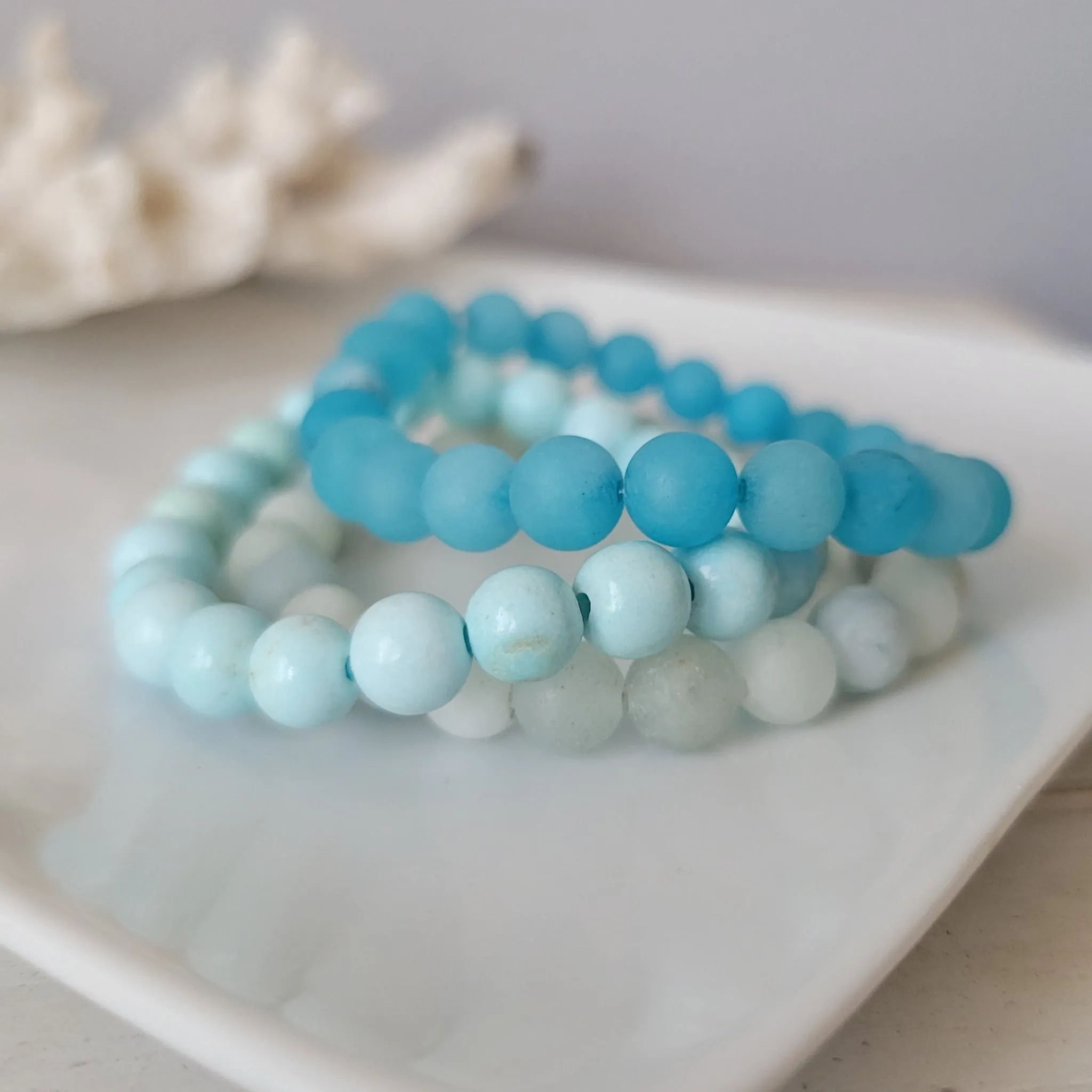 Girl's Natural Stone Bead Bracelets - 1 Add On Bracelet - Multiple Color Choices