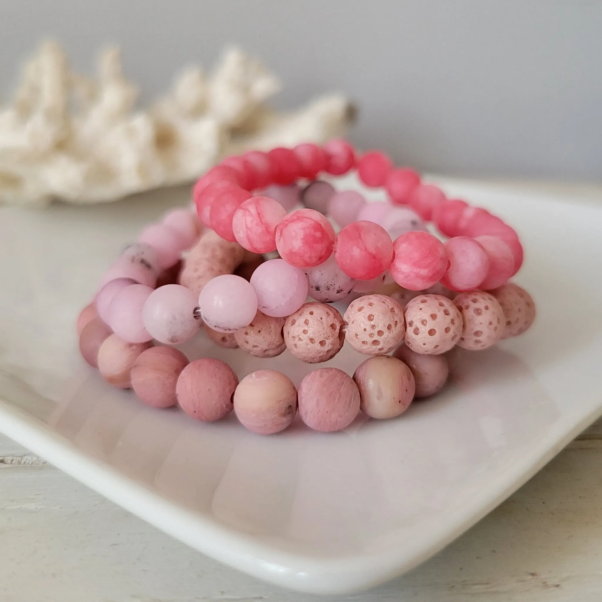 Girl's Natural Stone Bead Bracelets - 1 Add On Bracelet - Multiple Color Choices