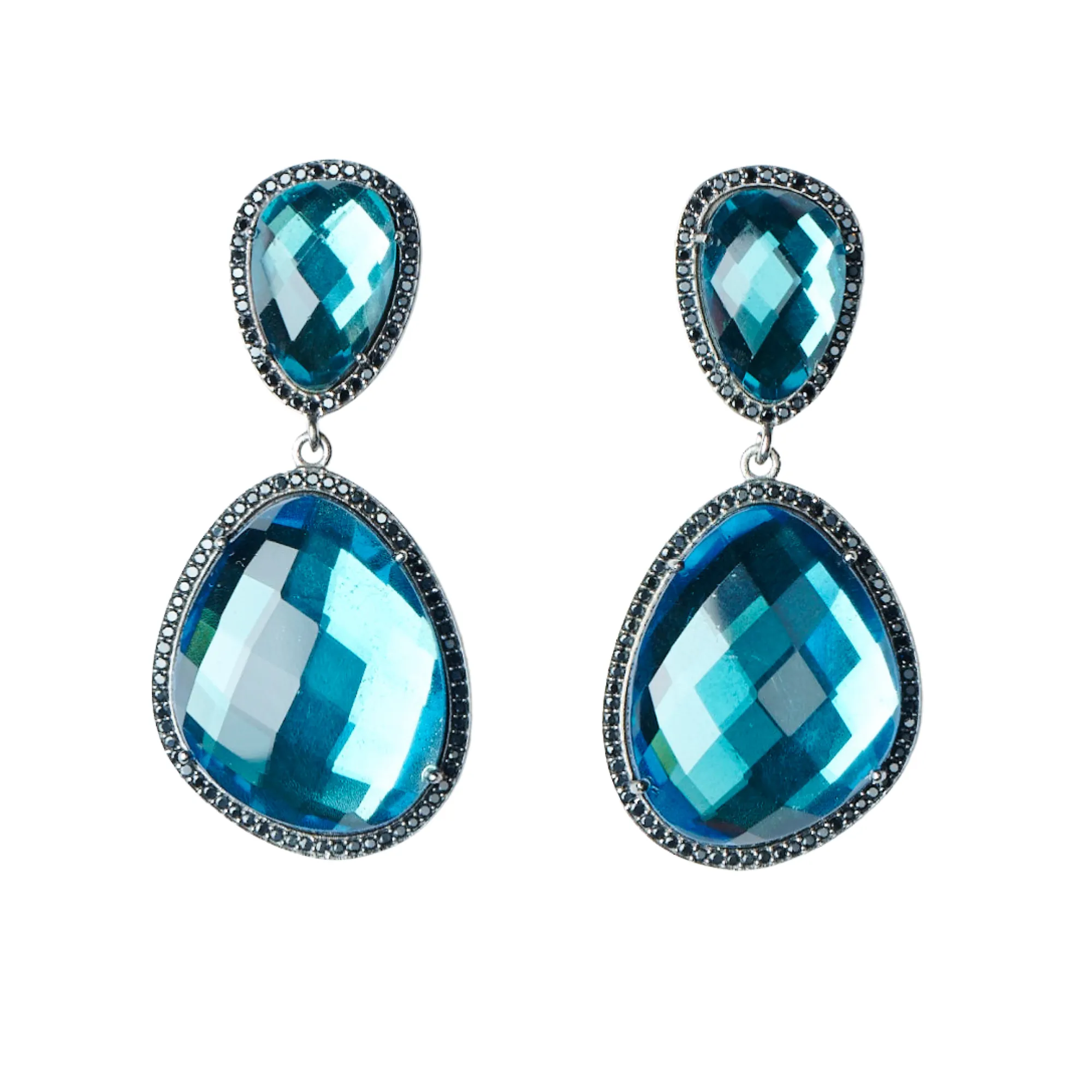 Glimmer and Glow Freeform Drop Earrings - Sapphire Blue
