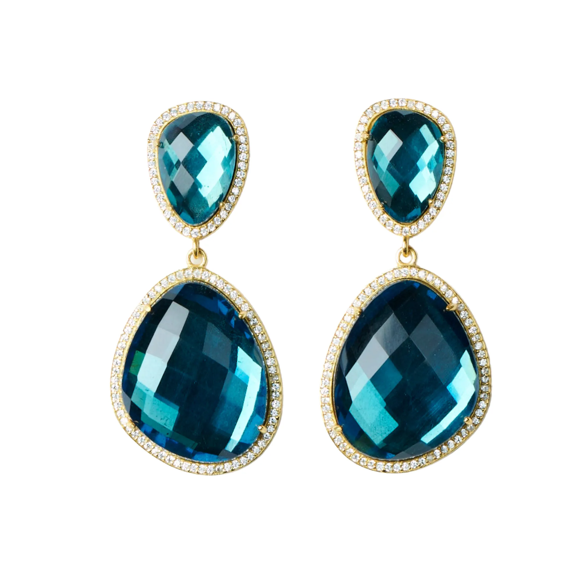 Glimmer and Glow Freeform Drop Earrings - Sapphire Blue