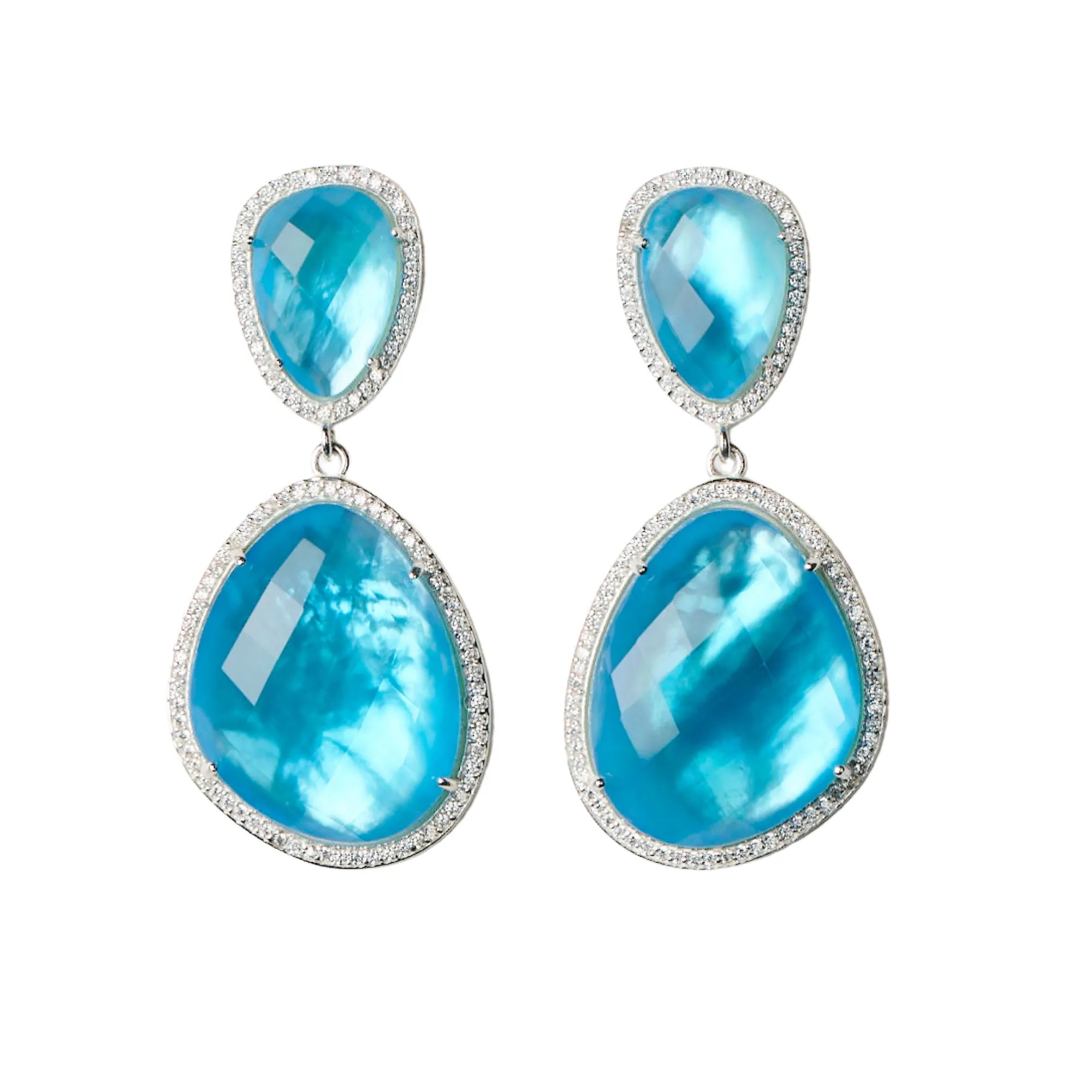 Glimmer and Glow Freeform Drop Earrings - Sapphire Blue