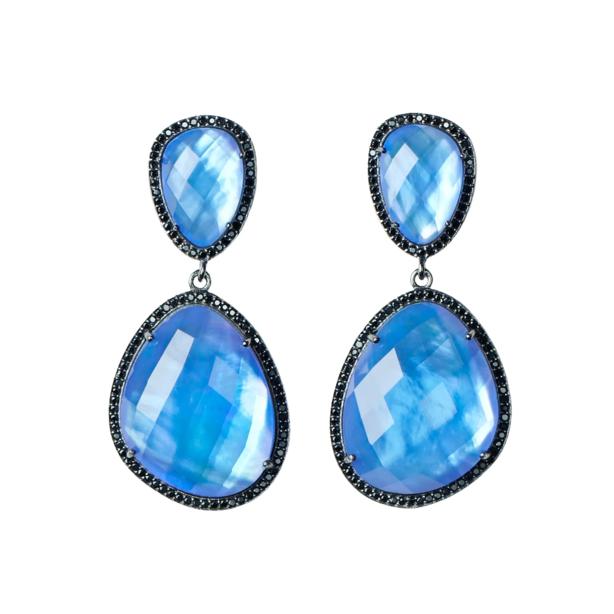 Glimmer and Glow Freeform Drop Earrings - Sapphire Blue