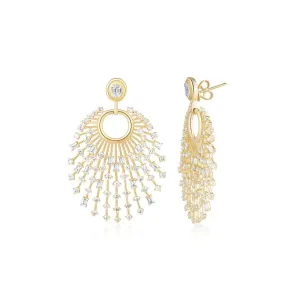 Glorious Sunburst Diamond Earrings