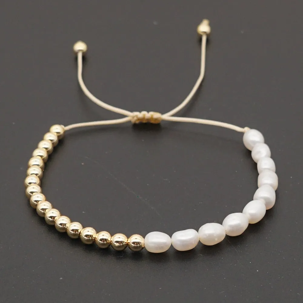 Go2Boho Freshwater Pearl Bracelet For Women Jewelry Summer Beach Perle Gold Plated Beaded Bracelets 2022 Valentines Gift