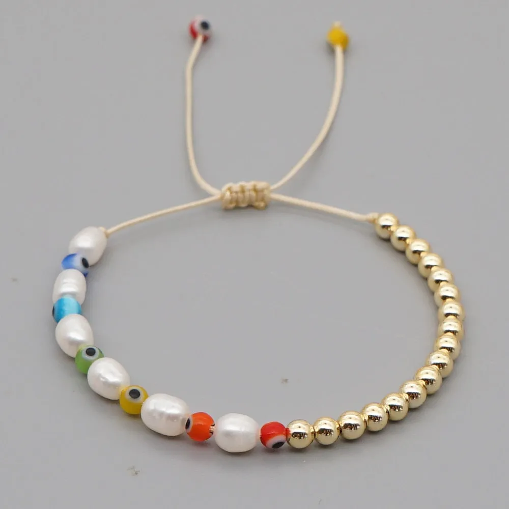 Go2Boho Freshwater Pearl Bracelet For Women Jewelry Summer Beach Perle Gold Plated Beaded Bracelets 2022 Valentines Gift