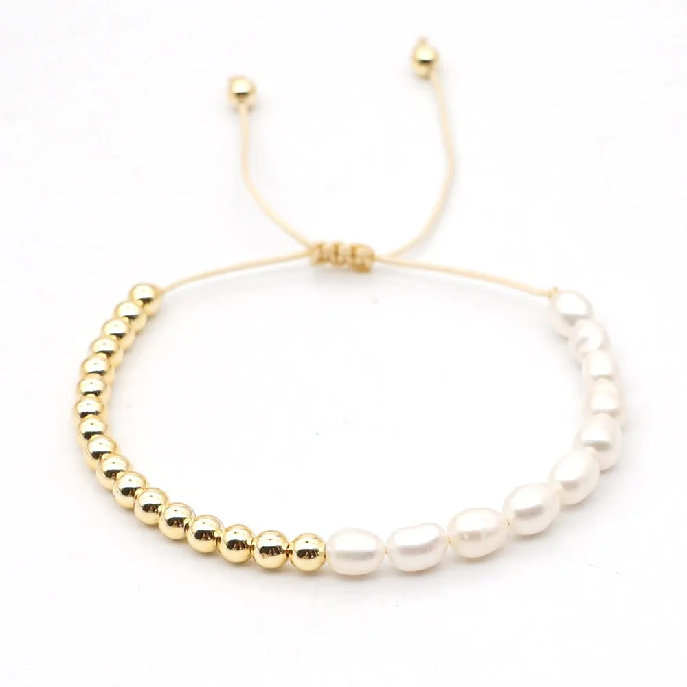 Go2Boho Freshwater Pearl Bracelet For Women Jewelry Summer Beach Perle Gold Plated Beaded Bracelets 2022 Valentines Gift