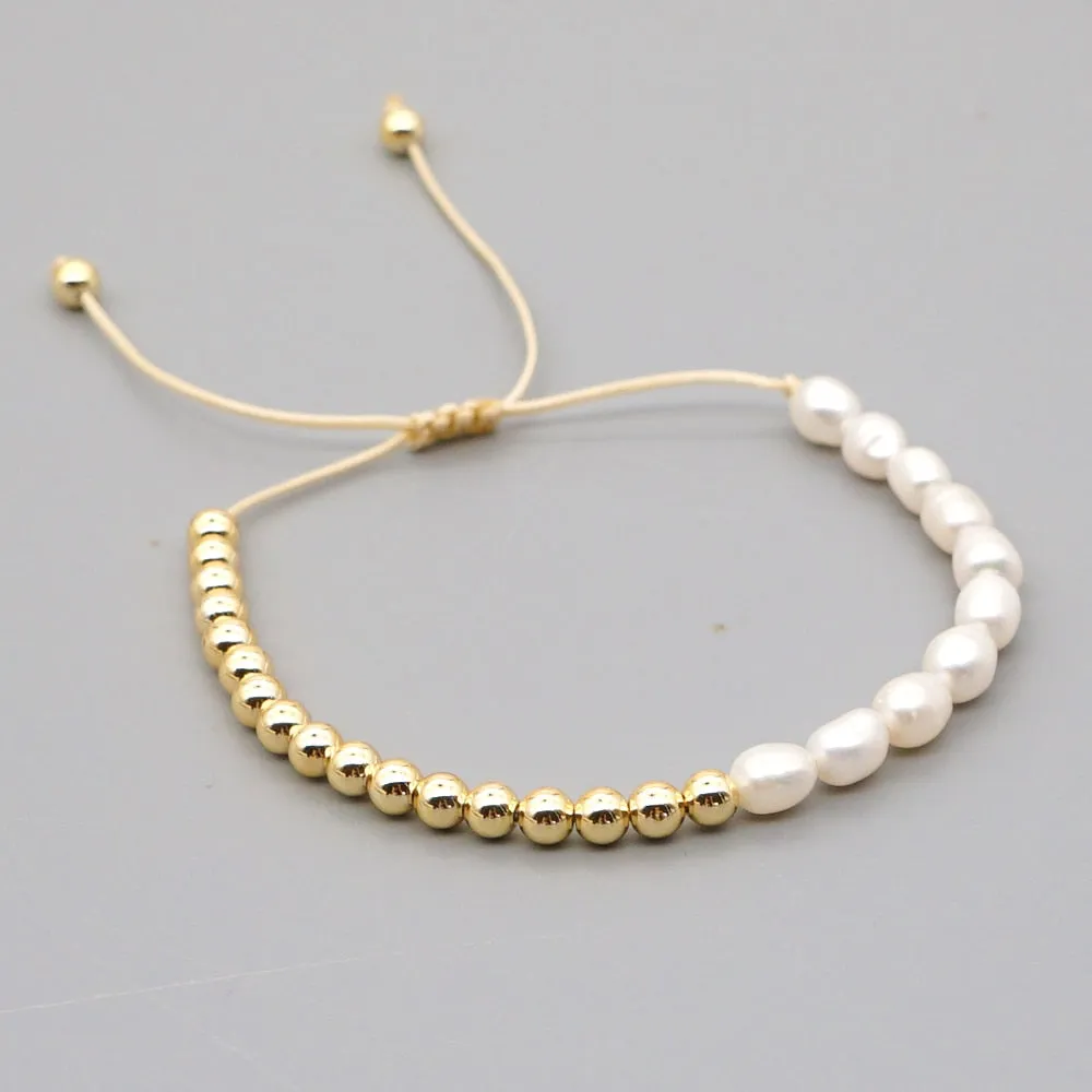 Go2Boho Freshwater Pearl Bracelet For Women Jewelry Summer Beach Perle Gold Plated Beaded Bracelets 2022 Valentines Gift