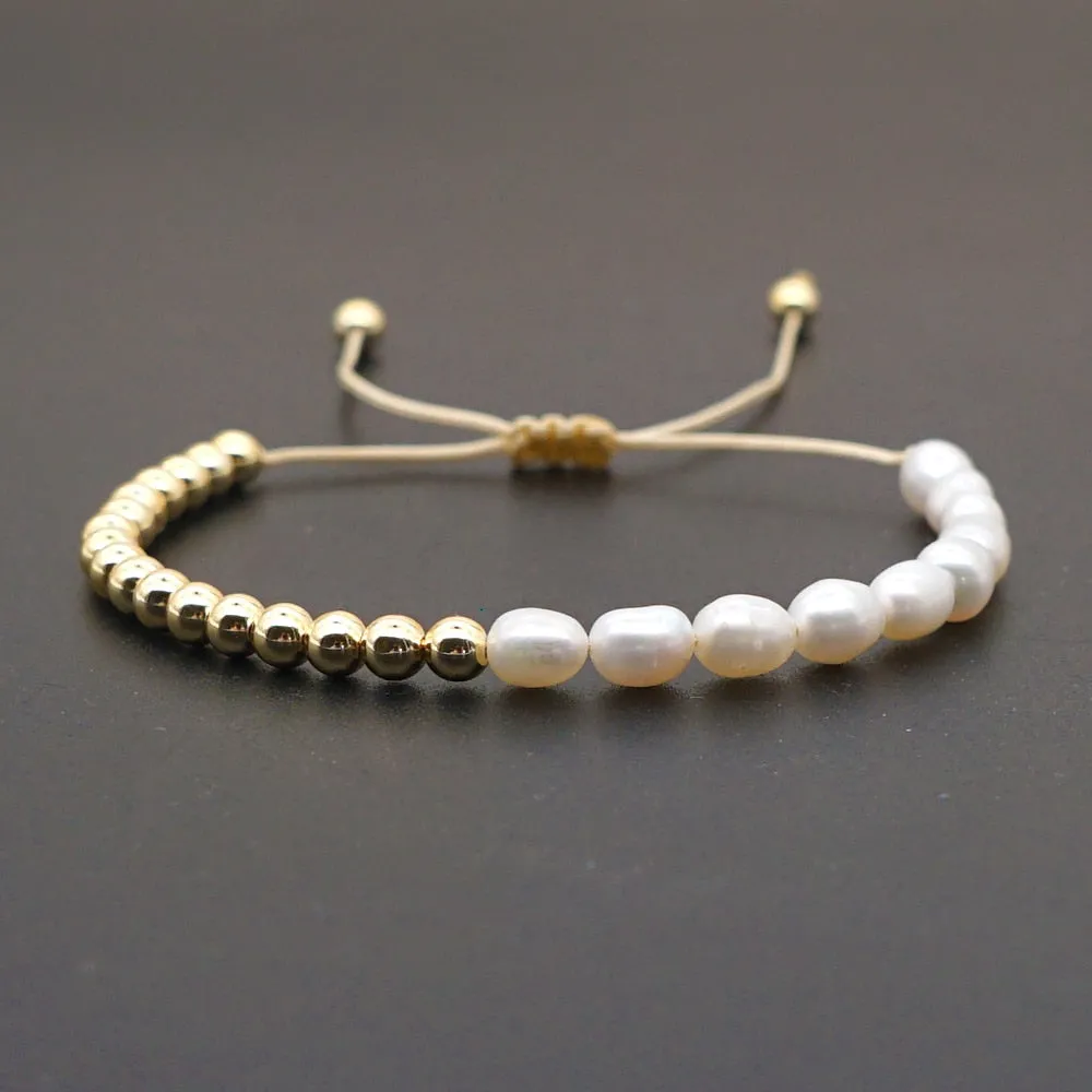 Go2Boho Freshwater Pearl Bracelet For Women Jewelry Summer Beach Perle Gold Plated Beaded Bracelets 2022 Valentines Gift