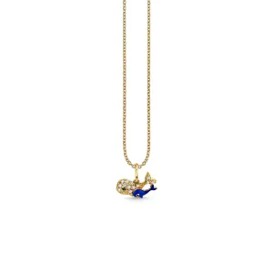 Gold & Diamond Whale Family Charm