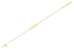 Gold Block Name Bracelet
