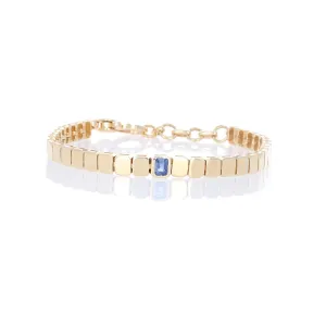 Gold Box Bracelet with Birthstone