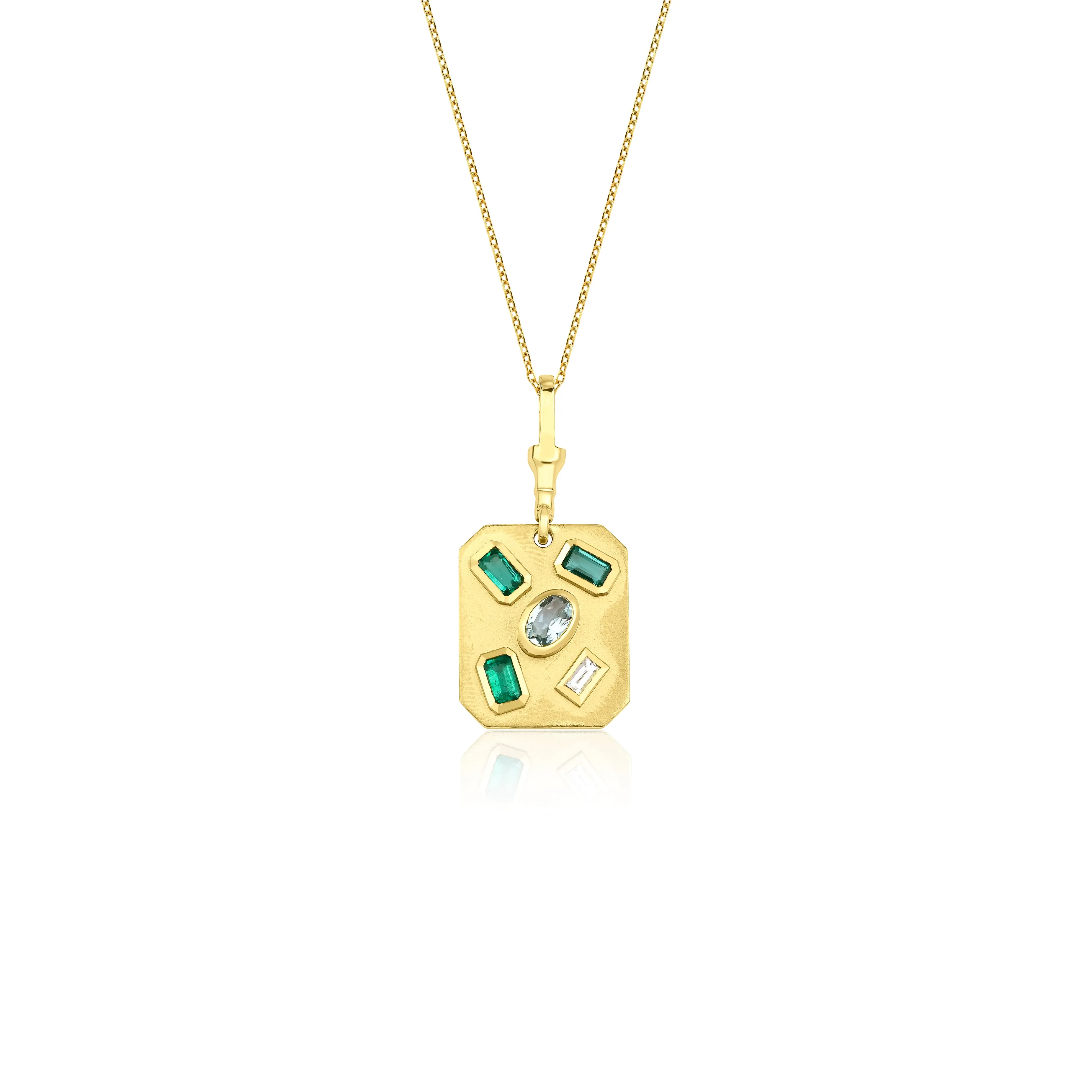 Gold Deco  Rectangular Pendant