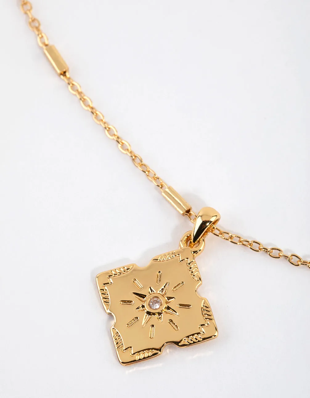 Gold Plated Vintage Star Pendant Necklace