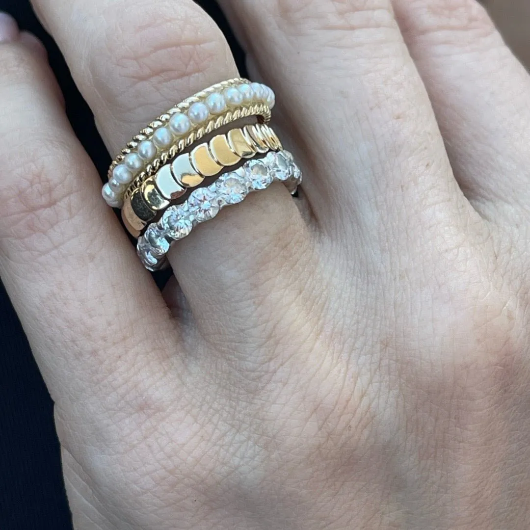 Gold Rope and Pearl Ring