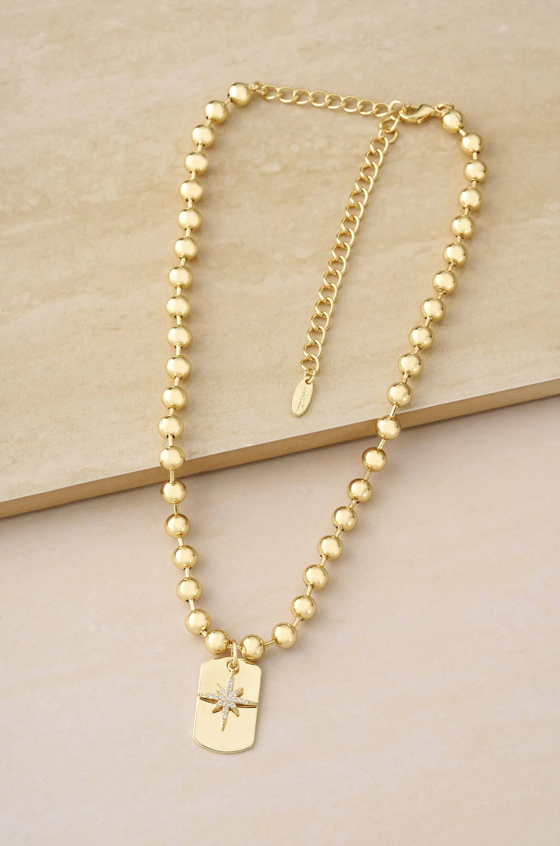 Gold Rush 18k Gold Plated Tag Necklace