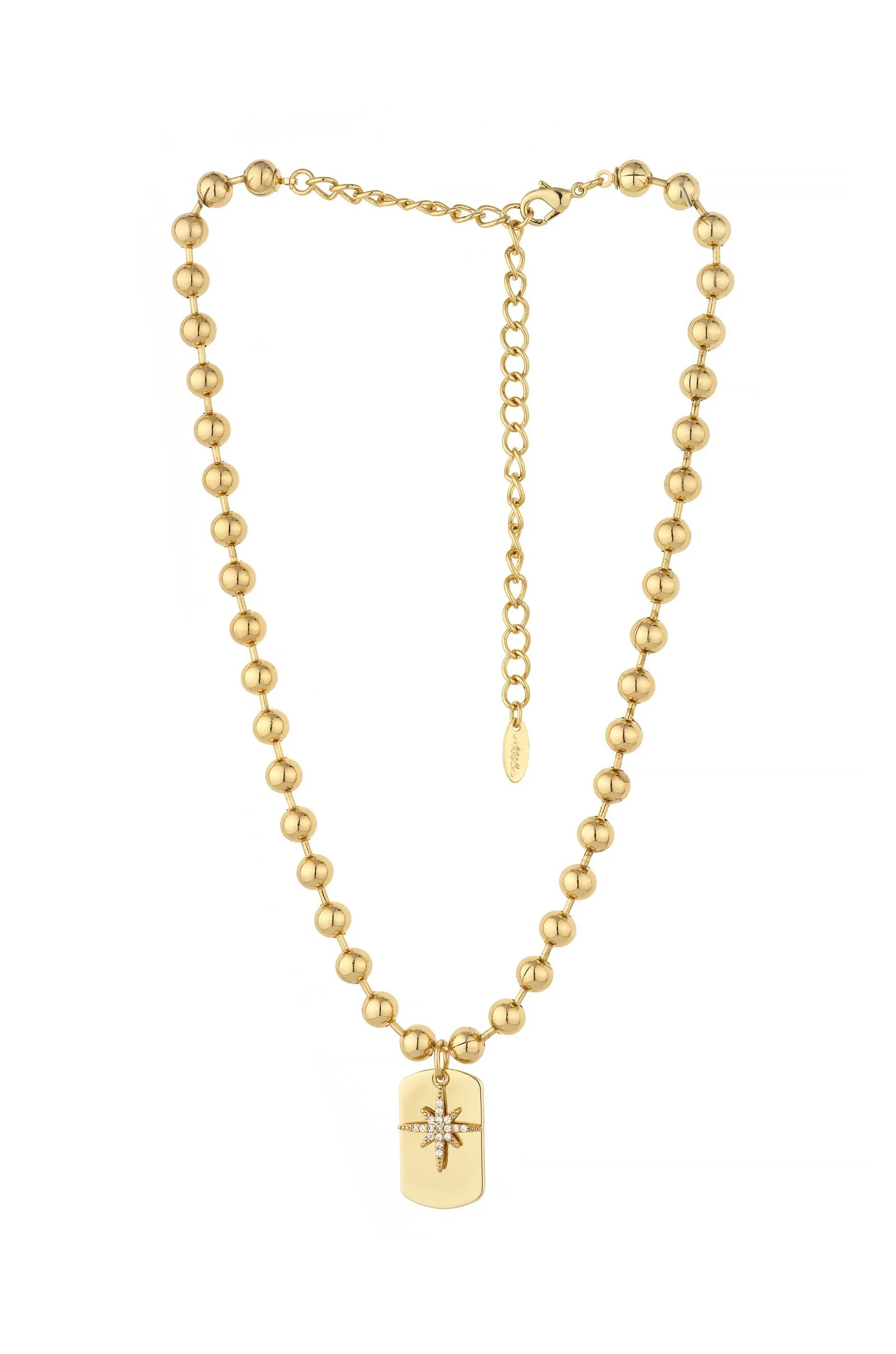 Gold Rush 18k Gold Plated Tag Necklace