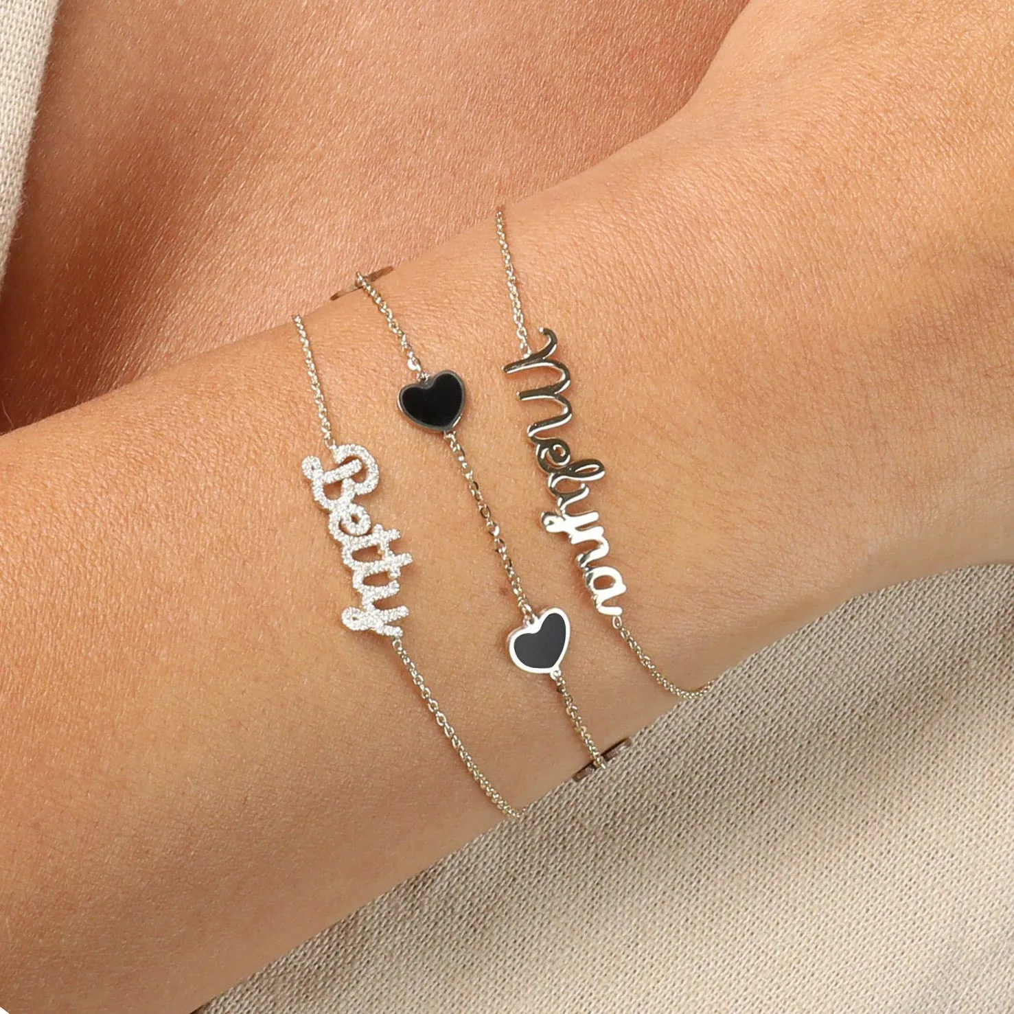 Gold Script Name Bracelet