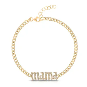 Gothic Pave Name Cuban Link Bracelet