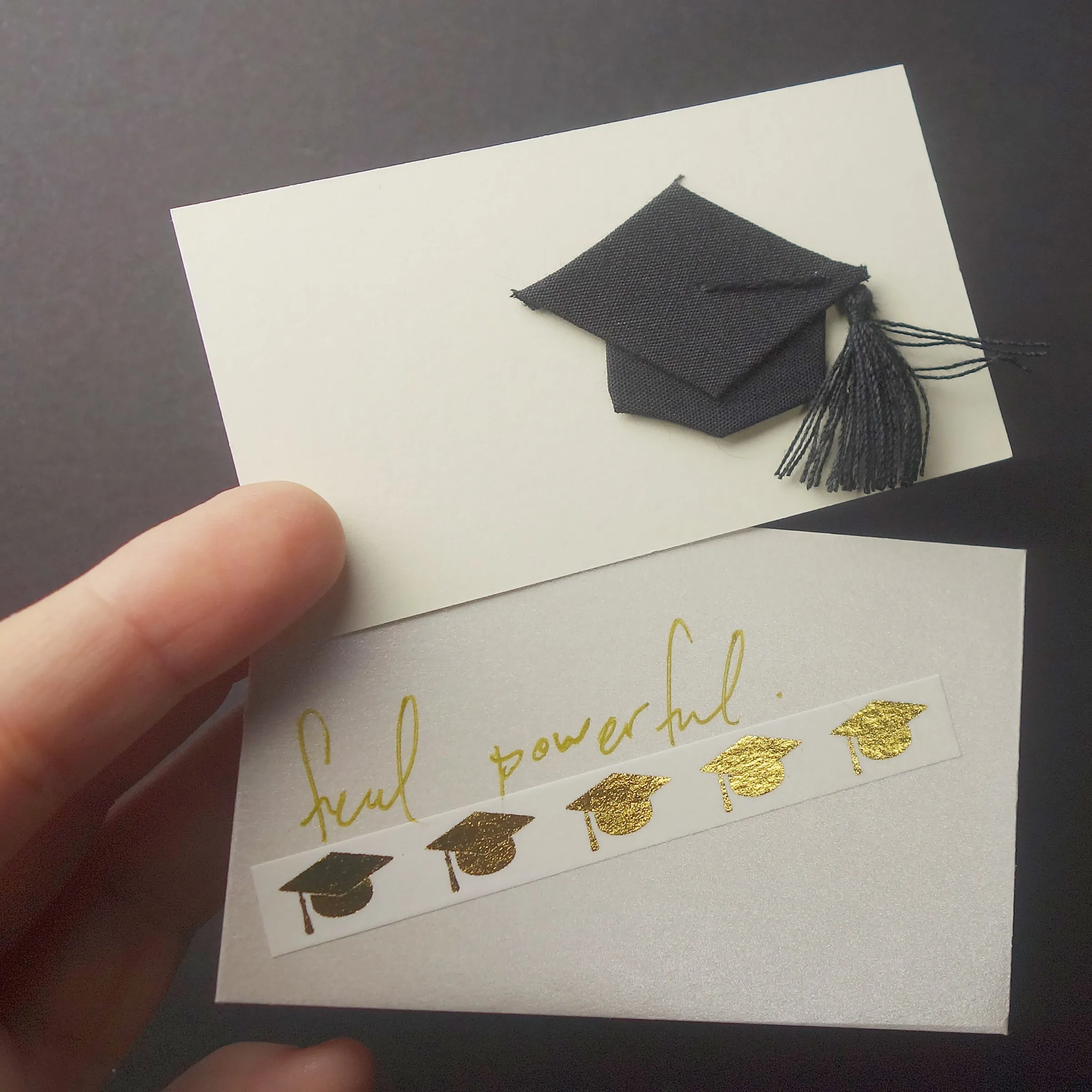 Hand stamped initial on silver/gold with briolette and gem (school colors)