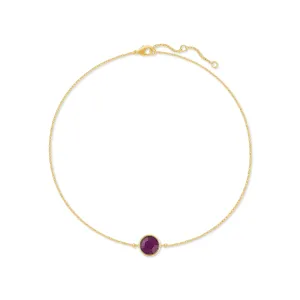 Harley Chain Bracelet with Purple Amethyst Round Crystals from Swarovski Gold Plated